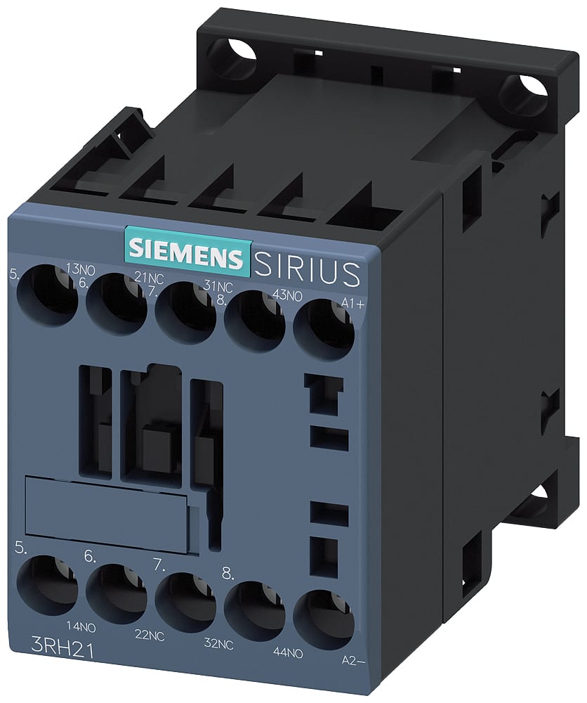 SIEMENS - SIE3RH21221VB40 Contattore ausiliario dinterfaccia, 2NO+2NC, DC 24 V, S00, morsetti a vite, con diodo