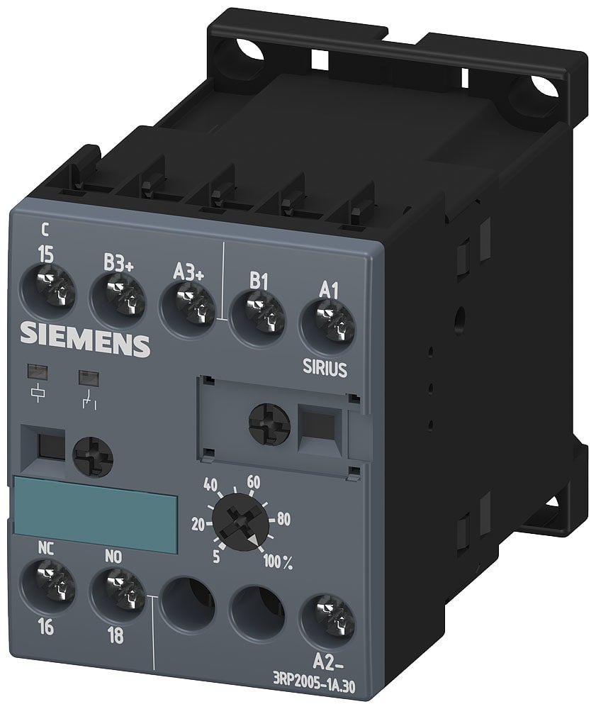 SIEMENS - SIE3RP20051AP30 Relè a tempo, elettronico, multifunzione, 8 funzioni, 1CO, AC/DC 24 V, AC 200 ... 240 V