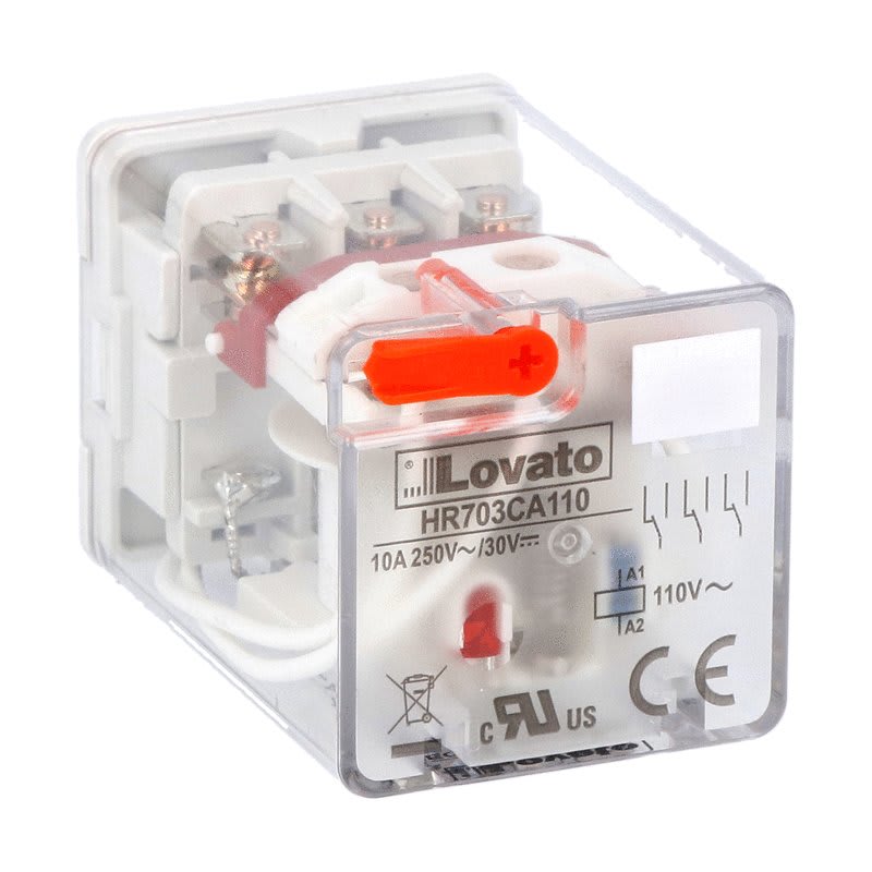 LOVATO - LOVHR703CA110 RELE INDUST UNDECAL 3SC 10A 110VAC+LED