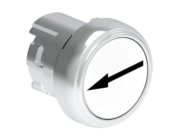 LOVATO LOVLPSB1148 PULSANTE MET. RASATO FR. DX-SX BIANCO