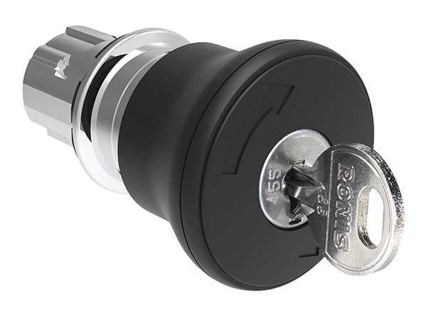 LOVATO - LOVLPSB6842R3433E PULS.MET. FUNGO 40MM NERO SG.CHIAVE