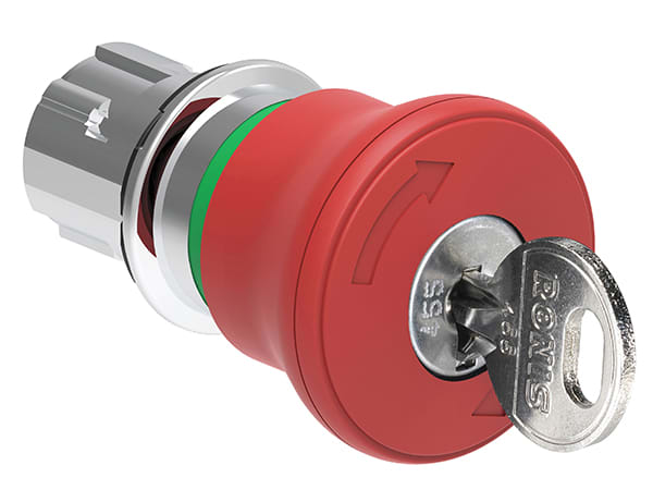 LOVATO - LOVLPSB6844R421E PULS.MET.FUNGO 40MM ROSSO CHIAVE 421E