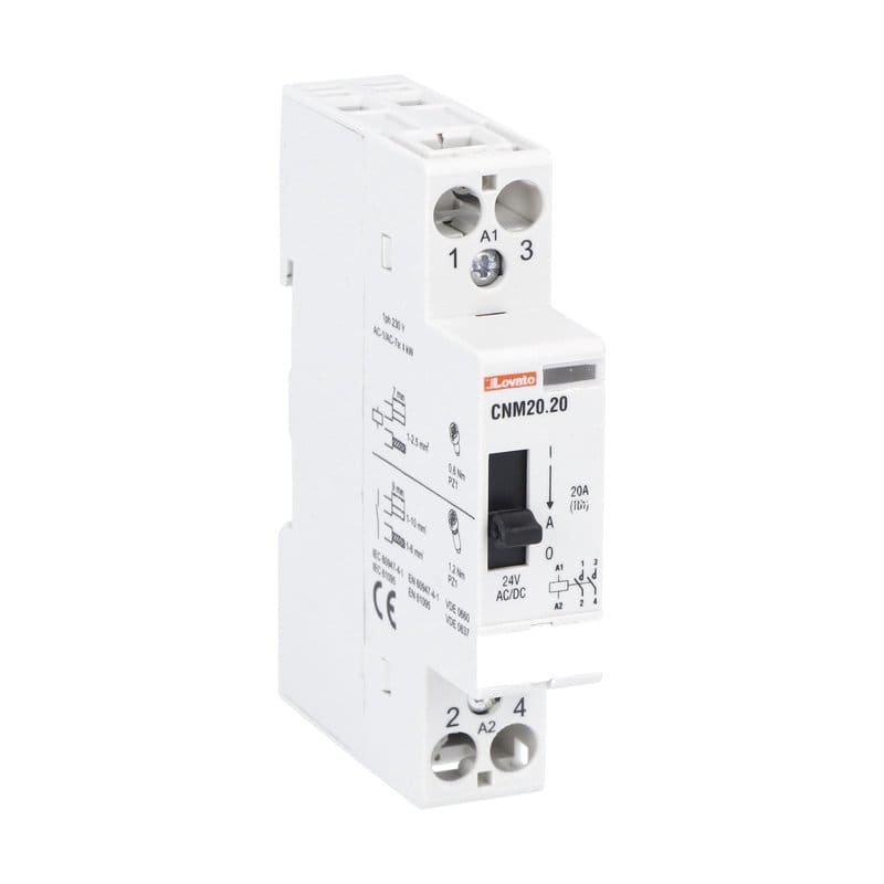LOVATO - LOVCNM2020012 CONTATTORE MOD. 1M 20A AC1 2P 12V MAN