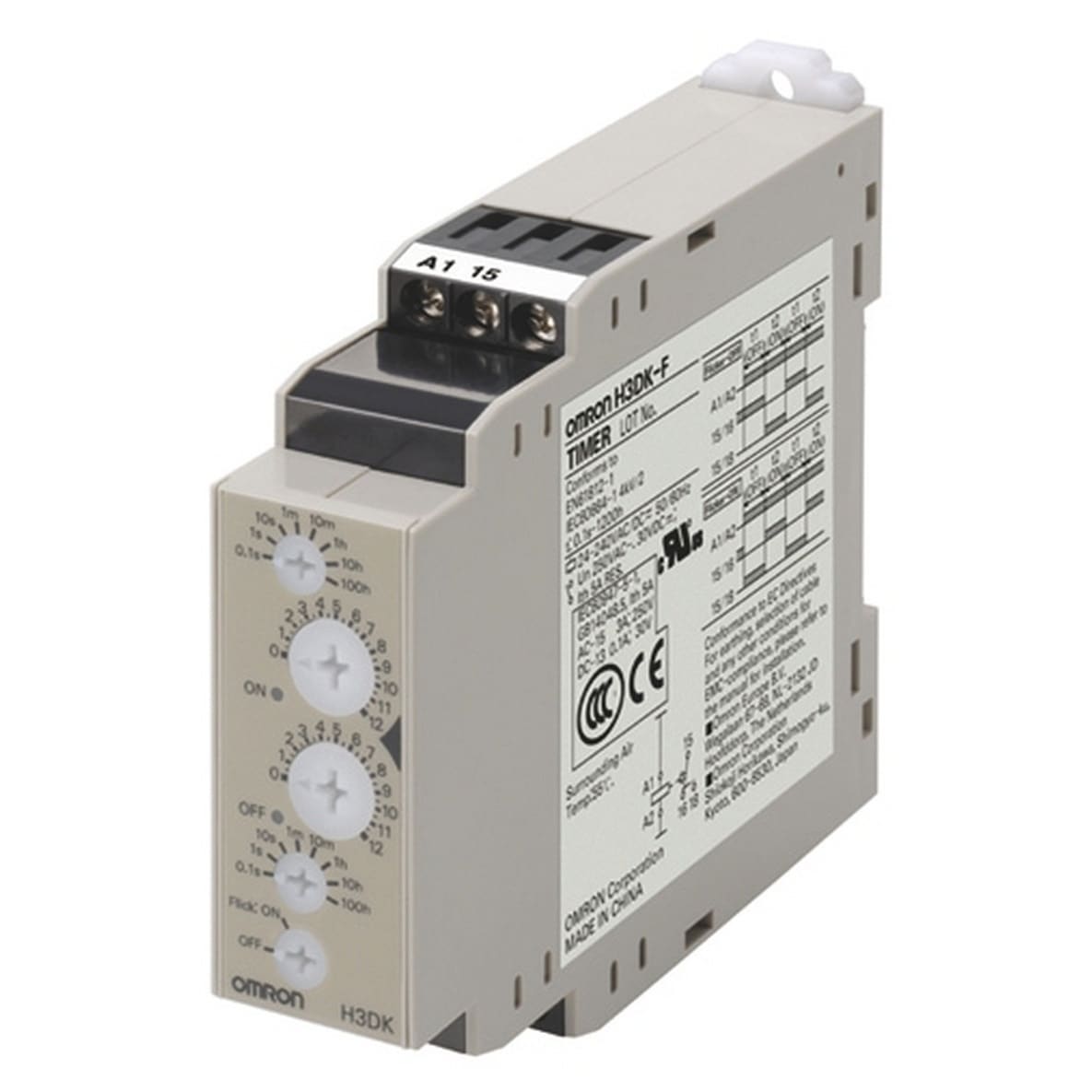 OMRON OMRH3DKFACDC24240 TIMER H3DK-F, 22,5MM, PAU-LAV, 1XSPDT, D