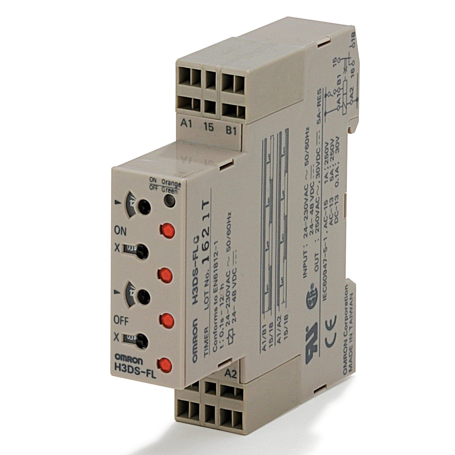 OMRON OMRH3DSFLCBYOKX-171 TIMER-ANALDIN17.5MULTSCPAULAINIOFFON1RIT