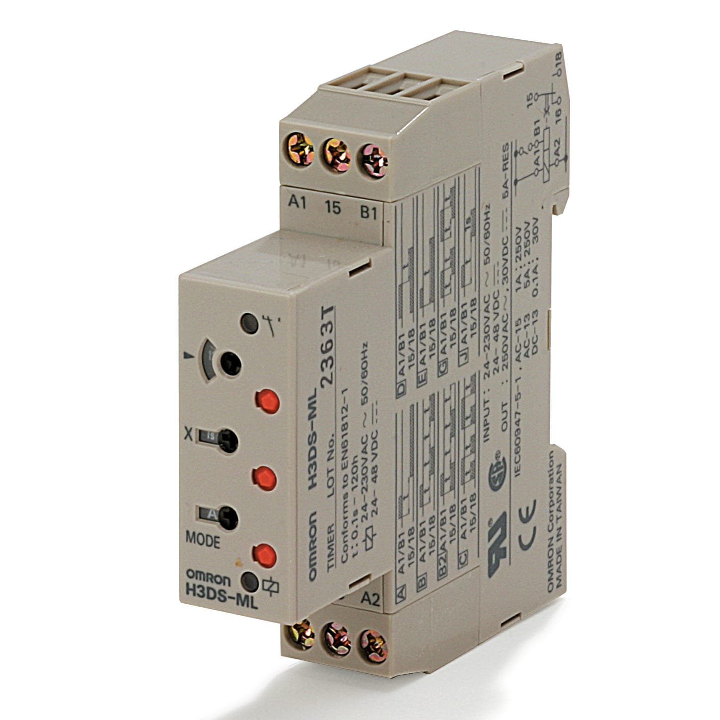 OMRON OMRH3DSMLACDC-23778 TIMER H3DS-A, 17,5MM, MULTI, 1XSPDT, DIN