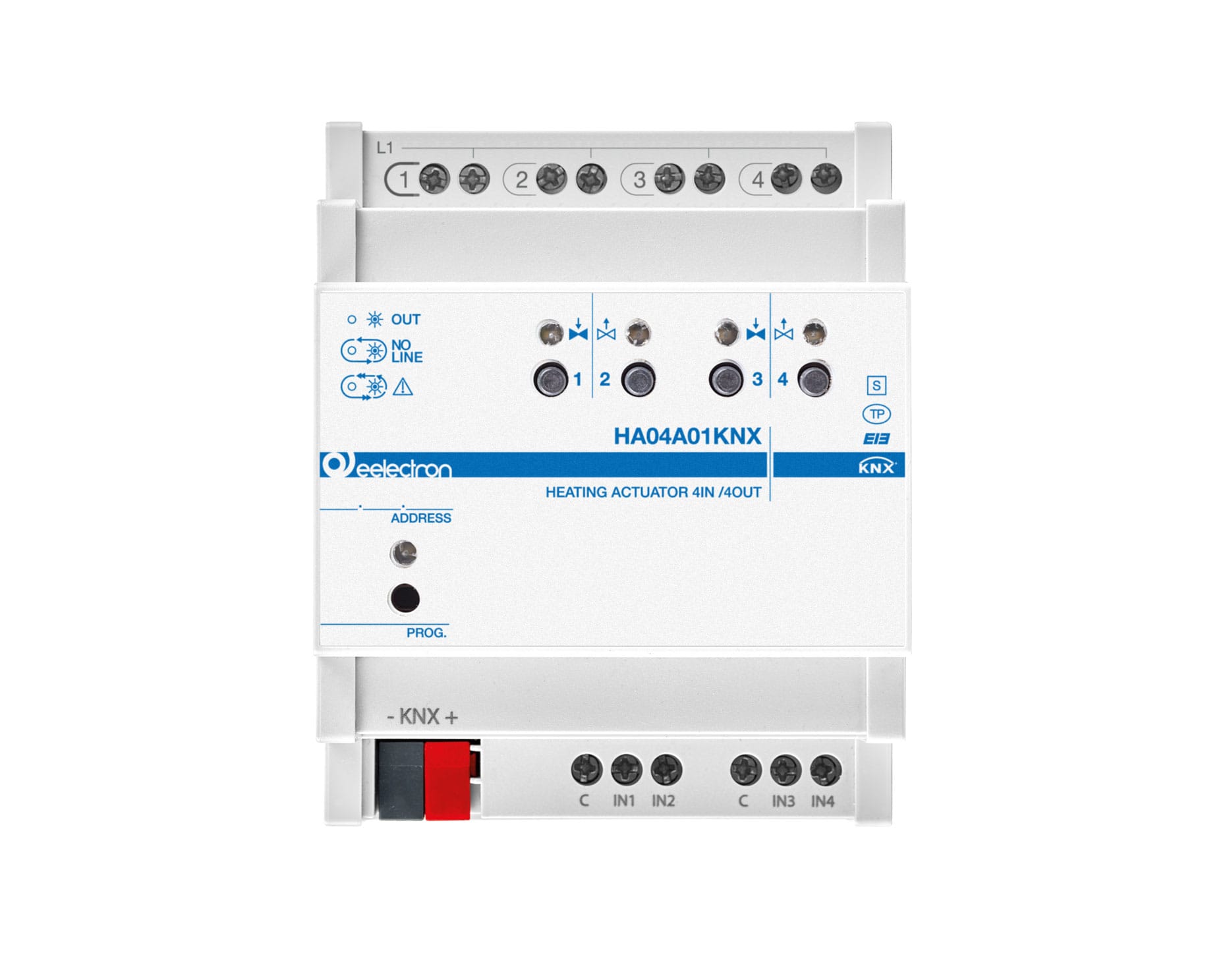 EELECTRON SPA EEXHA04A01KNX MODULO PER VALVOLE ELETTROTERM. 4IN/4OUT