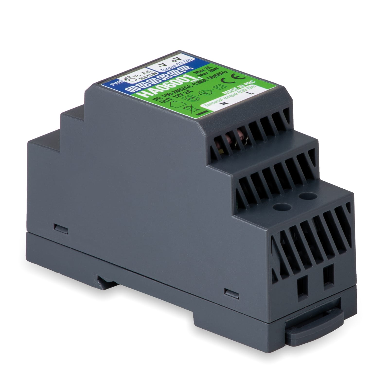 MASTER SRL MSTHA06001 ALIMENTAT.12VDC 2A, 2MOD. DIN IN230V