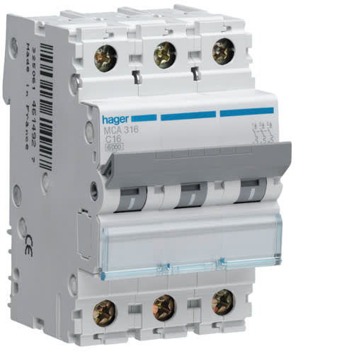HAGER - HAGMYN350 INTERR. AUTOM. 3P 50A 4.5KA C 3M