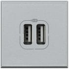 BTICINO BTIHC4285C2 USB-Lademodul 2-Fach Alu