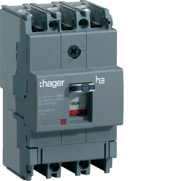 HAGER - HAGHDA160L INTERR AUTOM X160 3P 18KA 160A SGANC TM