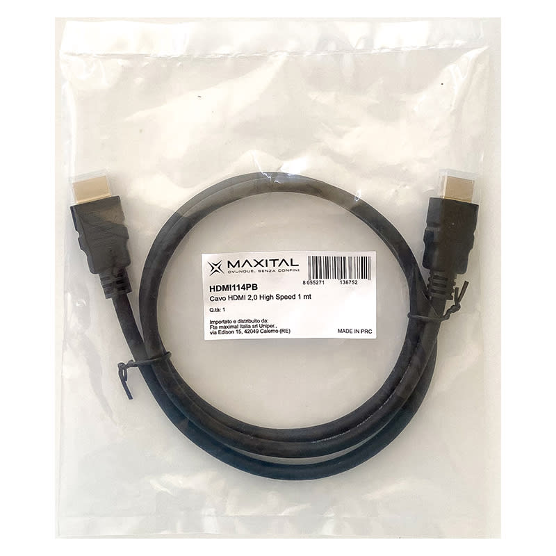 FTE MAXIMAL ITALIA S - FTEHDMI114PB HDMI114PB CAVO HDMI 2,0 HIGH SPEED 1 MT.
