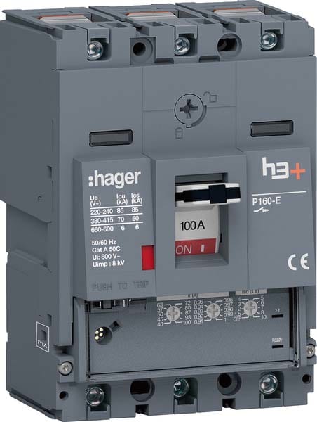 HAGER HAGHES100GC INT AUT H3+ P160 LSNI 3P 100A 70KA