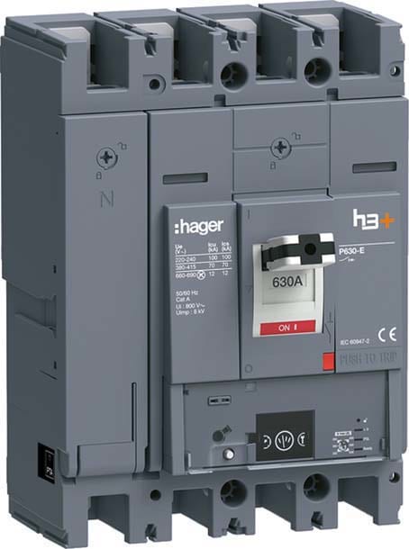 HAGER HAGHEW631NR INT AUT H3+ P630 ENERGY 4P 630A 70KA N R
