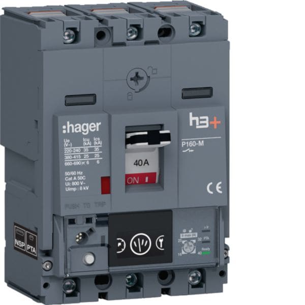 HAGER - HAGHHS040NC INT AUT H3+ P160 ENERGY 3P 40A 25KA