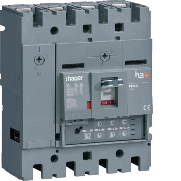 HAGER HAGHHT161JR INT AUT H3+ P250 LSI 4P 160A 25KA N REG