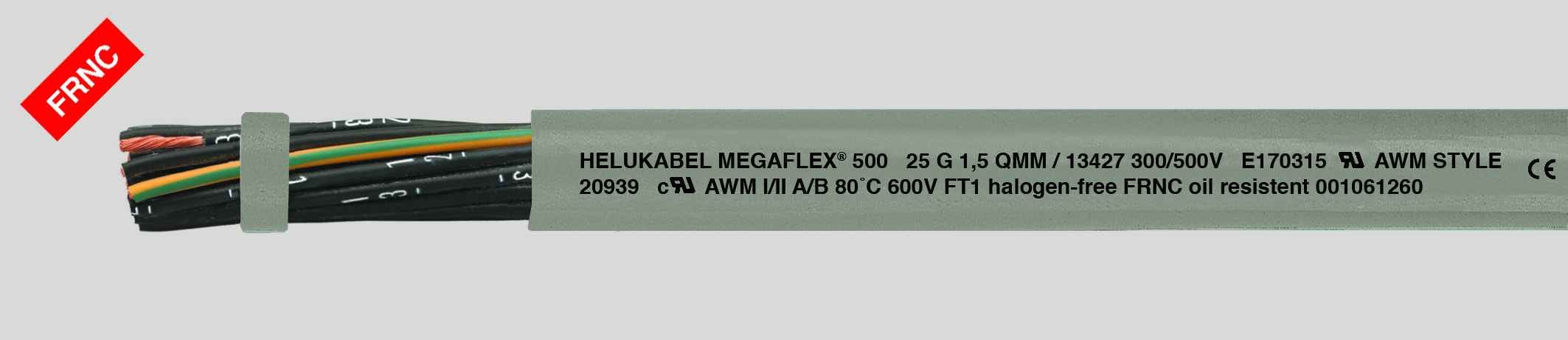 HELUKABEL ITALIA SRL - HLK13344 MEGAFLEX 500 2X0.5 QMM GREY