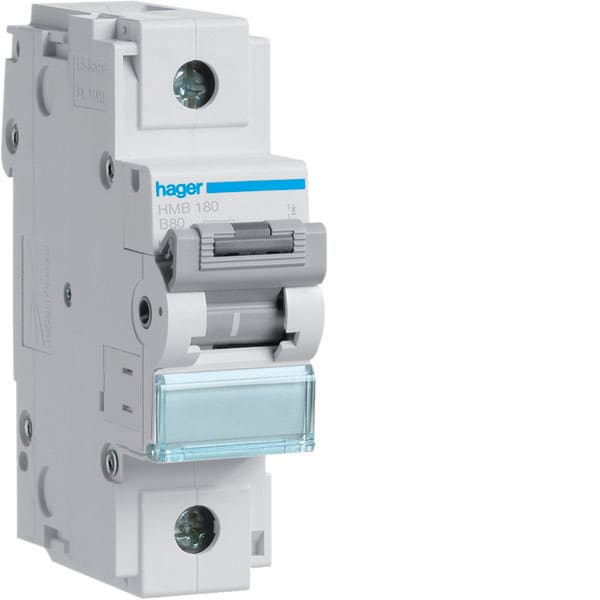 HAGER HAGHMB180 INTERR. AUTOM. 1P 80A 15KA B 1.5M