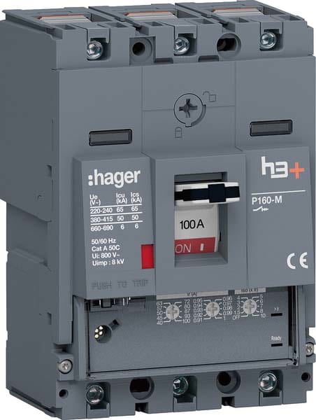 HAGER HAGHMS100GC INT AUT H3+ P160 LSNI 3P 100A 50KA