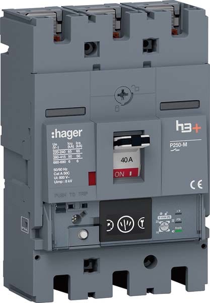 HAGER HAGHMT040NR INT AUT H3+ P250 ENERGY 3P 40A 50KA