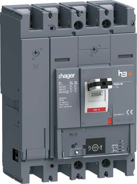 HAGER HAGHMW251NR INT AUT H3+ P630 ENERGY 4P 250A 50KA N R