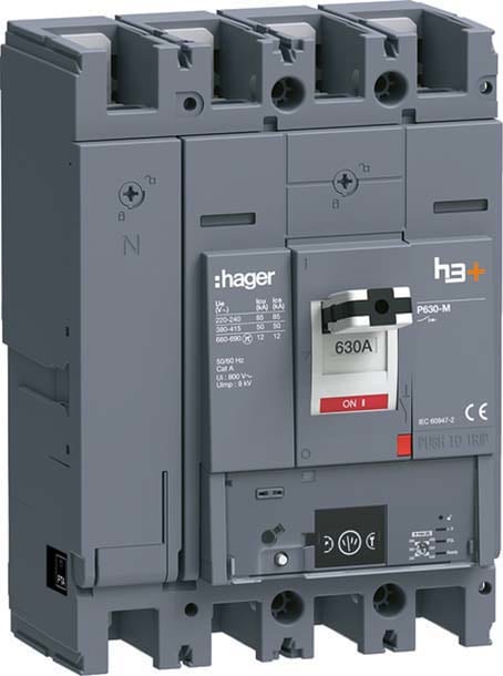 HAGER HAGHMW631NR INT AUT H3+ P630 ENERGY 4P 630A 50KA N R