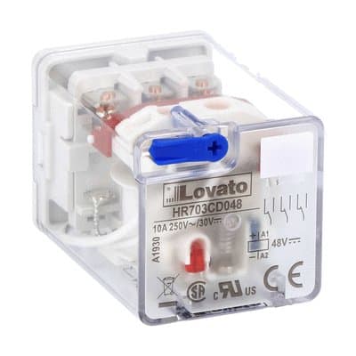 LOVATO LOVHR703CD048 RELE INDUST UNDECAL 3SC 10A 48VDC+LED