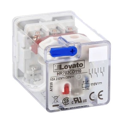 LOVATO LOVHR703CD110 RELE INDUST UNDECAL 3SC 10A 110VDC+LED