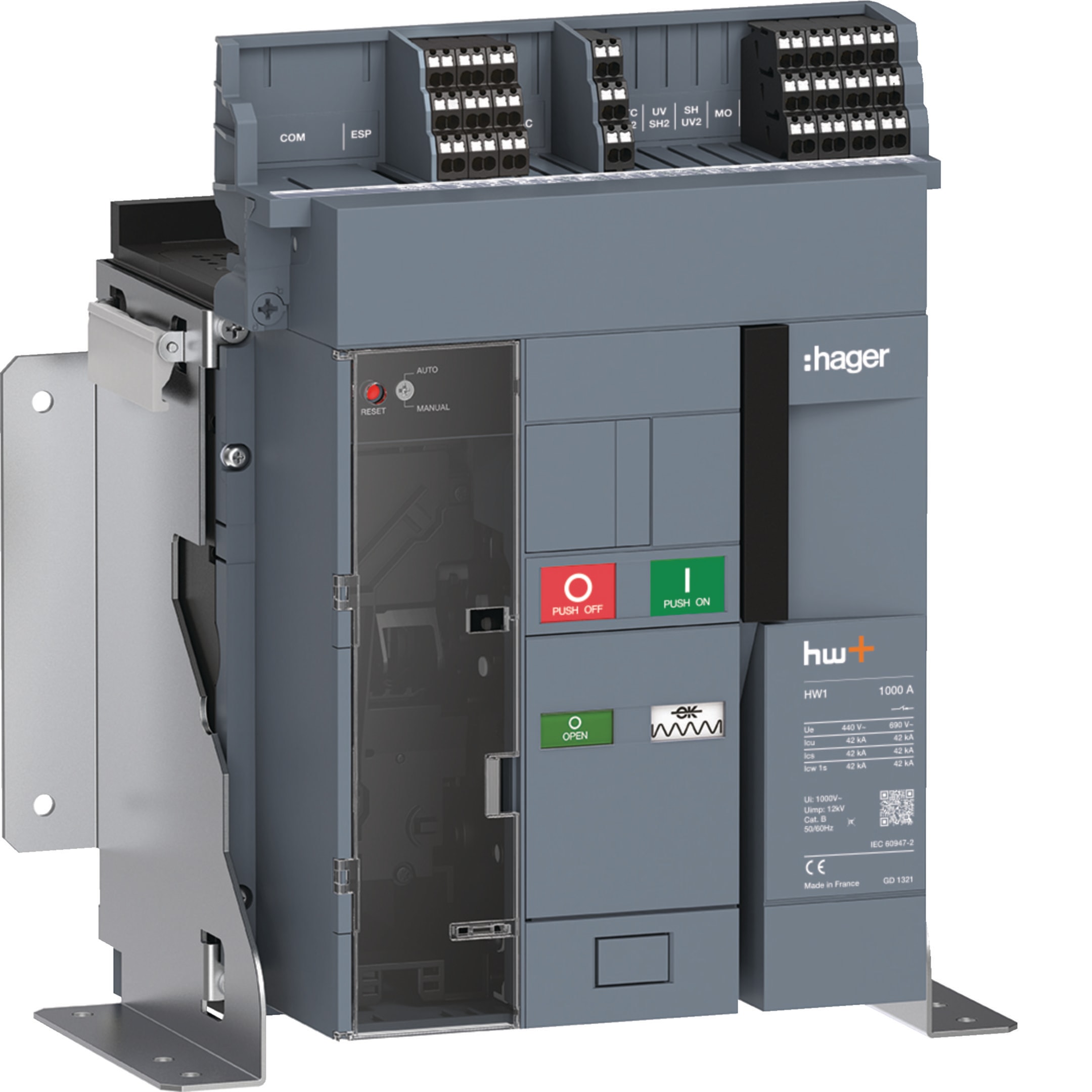 HAGER HAGHW1N310FB ACB HW1 42KA 1000A 3P FISSO X SENTINEL