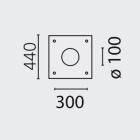 IGUZZINI ILLUMINAZI - IGZ3.1164.000.0 CONTROP.440X440 C/ZANC.D=22 L=650 PER PA