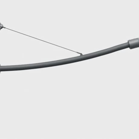 IGUZZINI ILLUMINAZI IGZ3.6155.015.0 BRACCIO CURVO FE. ZINC.C/FLANG.L1500 PAL