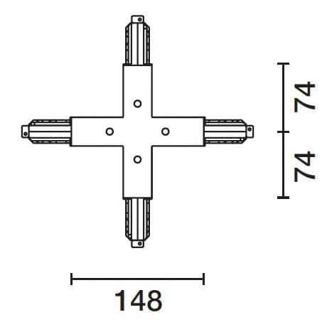 IGUZZINI ILLUMINAZI - IGZ3.MXY0.004.0 GIUNTO A CROCE PER BINARIO