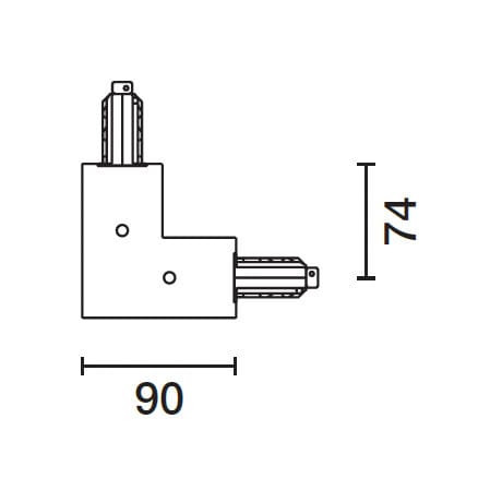 IGUZZINI ILLUMINAZI - IGZ3.MXY7.001.0 GIUNTO AD L C/CONDUT.TERRA ESTER.X BINAR