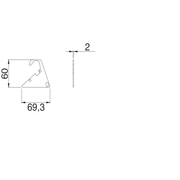 LINEA LIGHT (ILED) ILD64661 DIRIGO GIUNZIONE INT. RAL 7021 GOF.