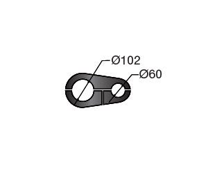 LINEA LIGHT (ILED) ILD98184 ACCOPPIATORE SINGOLO 101/60 RAL7016