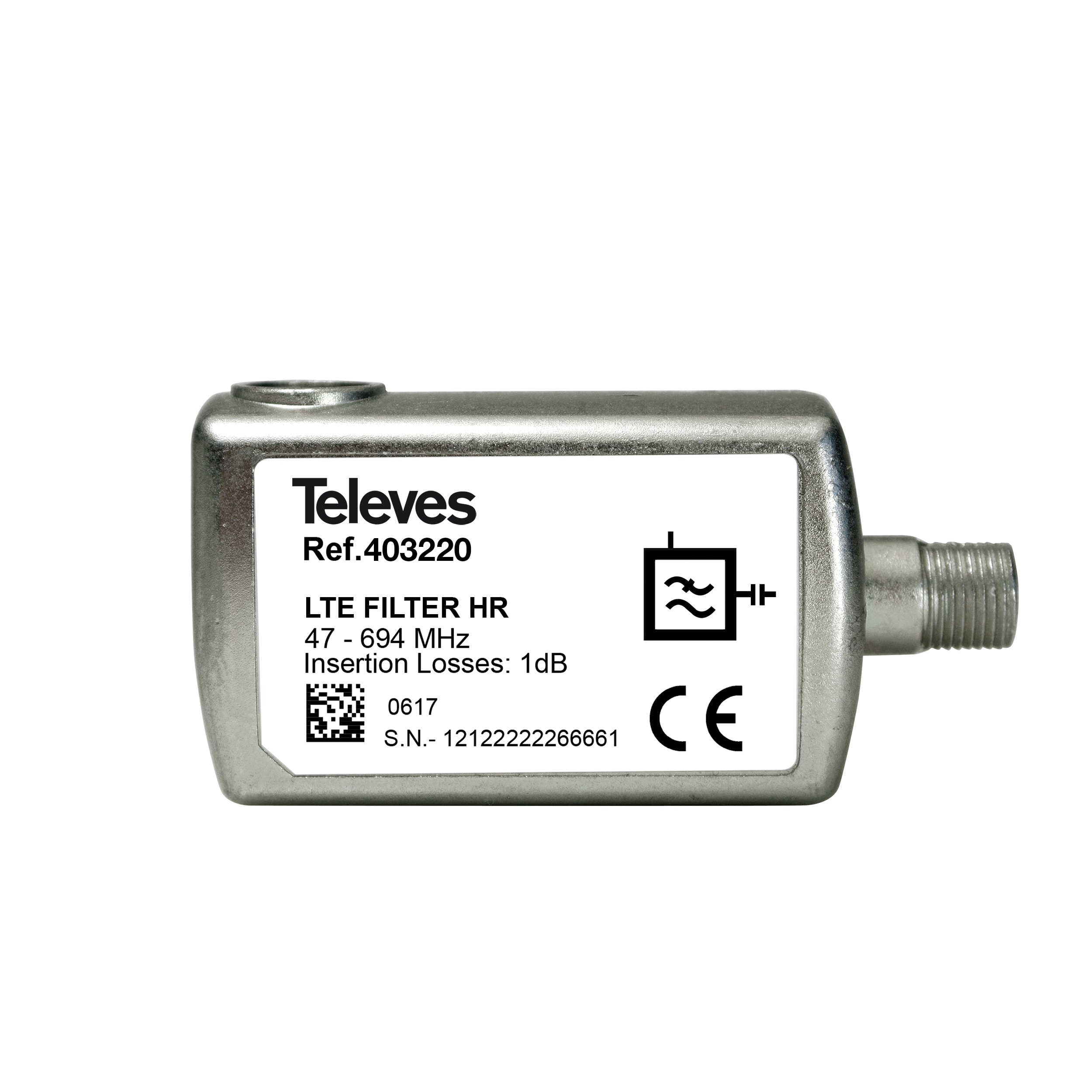 TELEVES ITALIA SRL TVV403220 FILTRO LTE/5G HR F 47...694MHZ (C48)
