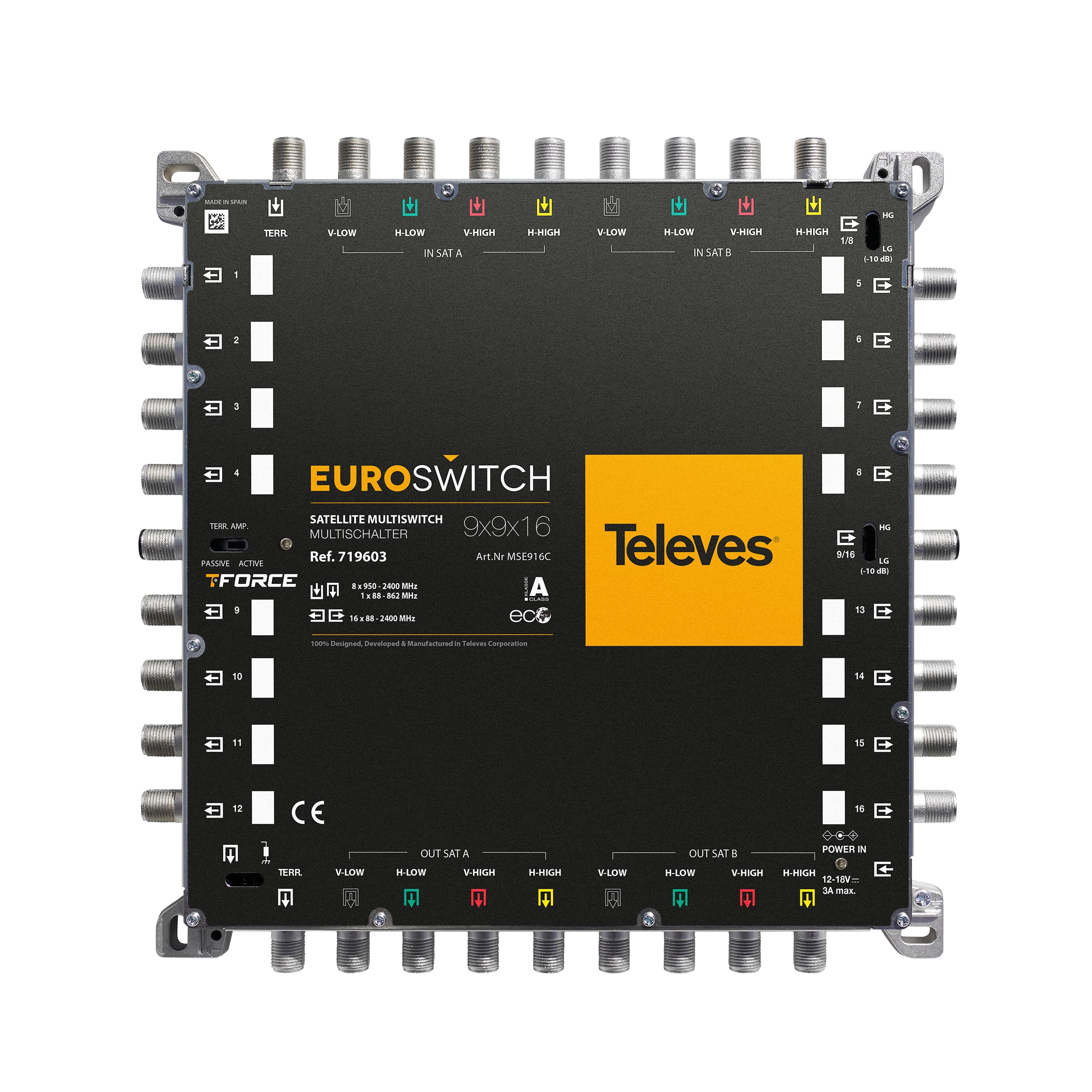 TELEVES ITALIA SRL TVV719603 EUROSWITCH 9X9X16 F TERMINALE/CASCATA