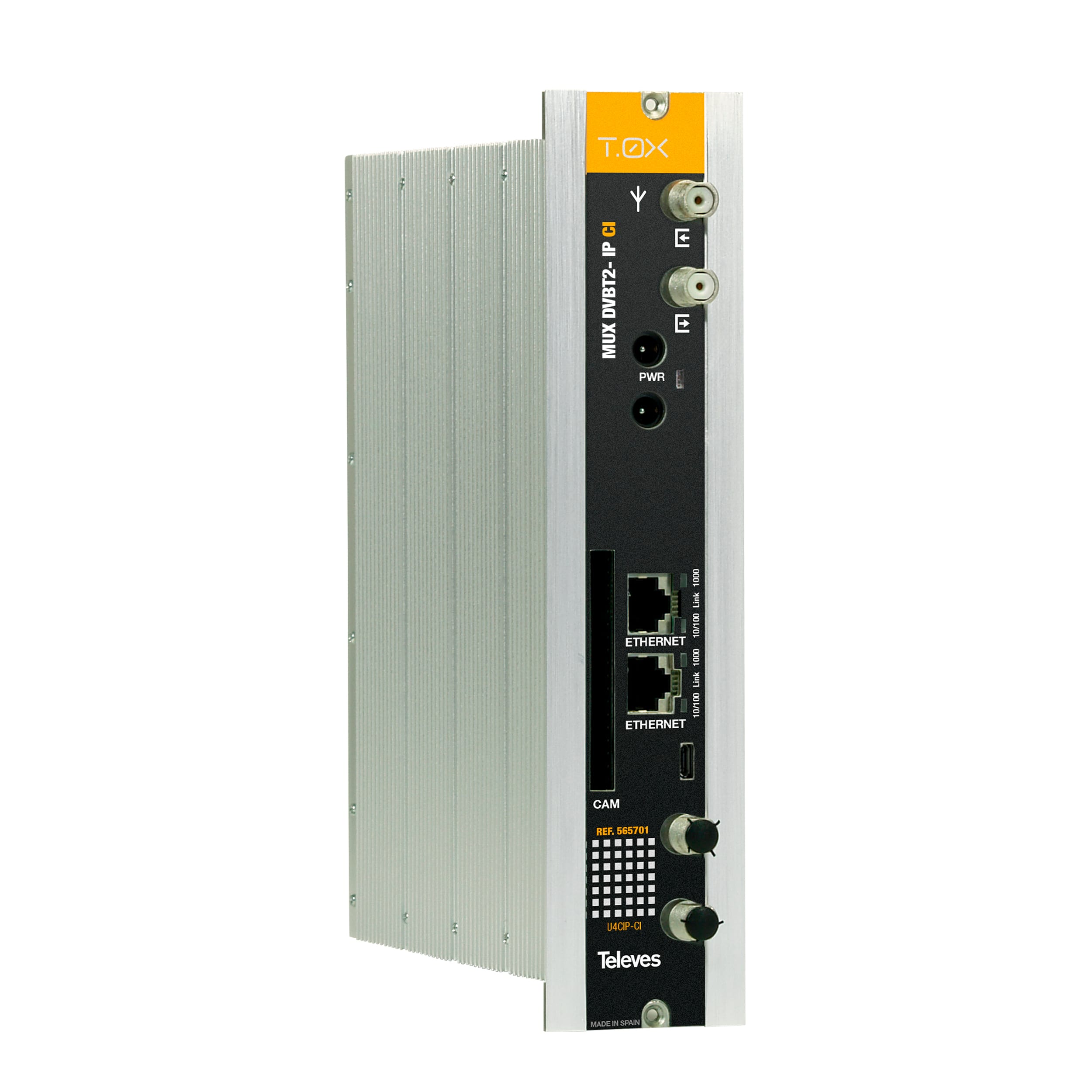 TELEVES ITALIA SRL TVV565701 T.0X DVBT/T2-IP CI MUX 4C : 32IP STR.