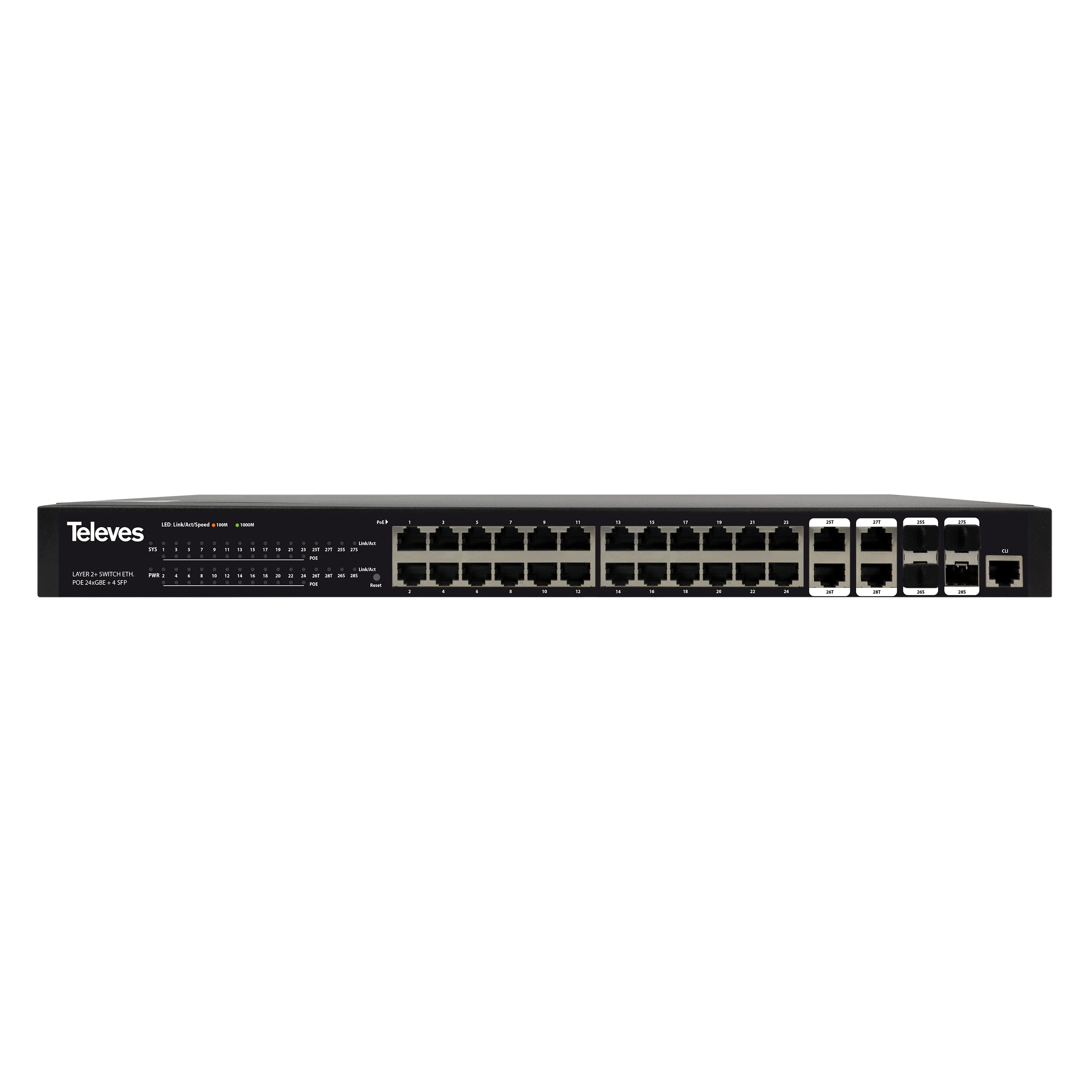 TELEVES ITALIA SRL TVV769141 S.ETH.L2+:24XGBE(POE+.370W)+4XC. GBE/SFP