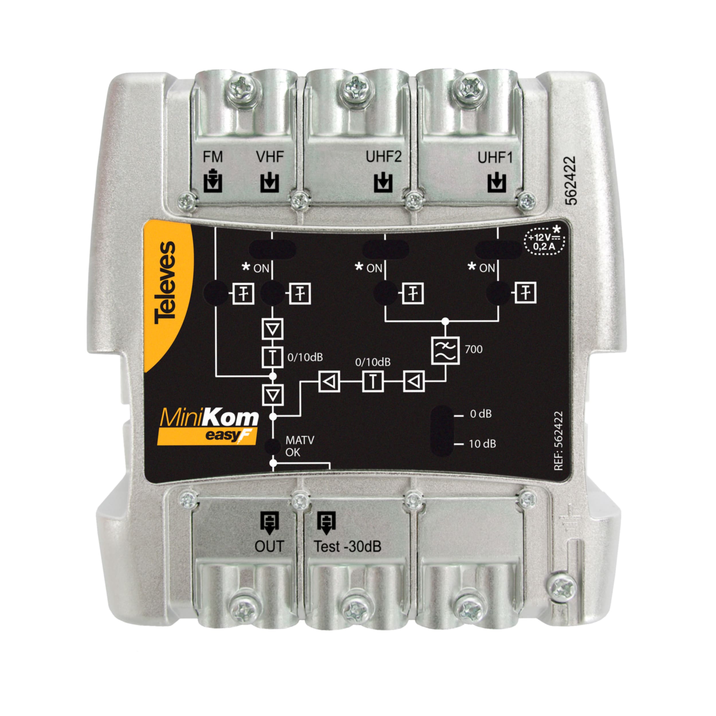 TELEVES ITALIA SRL TVV562422 AMP.MINIKOM MATV 4I/1U EASYF FM-V-U-U