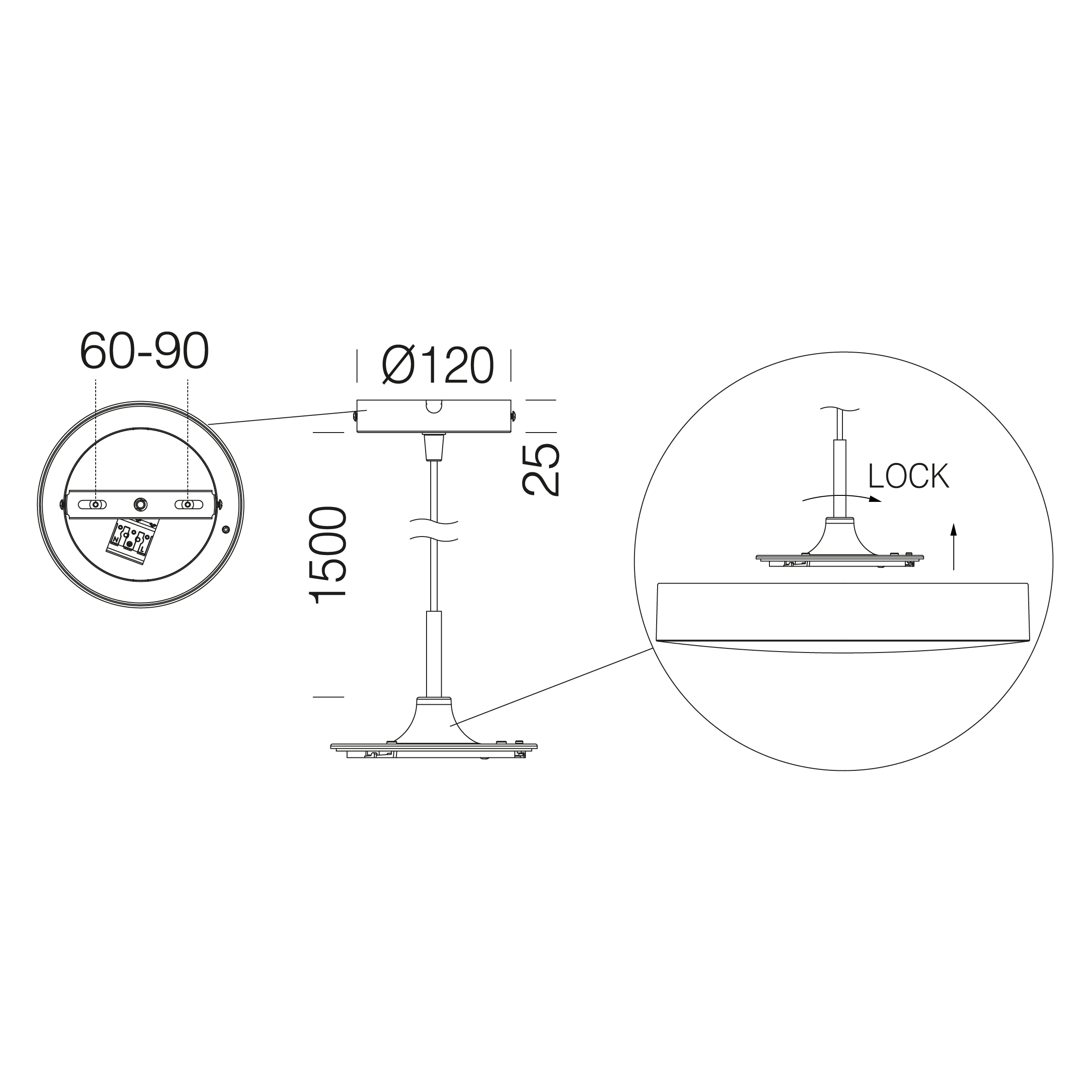DISANO - DIS99404100 SOSP.SEMPLICE X GLOBO 2516 BIANCO