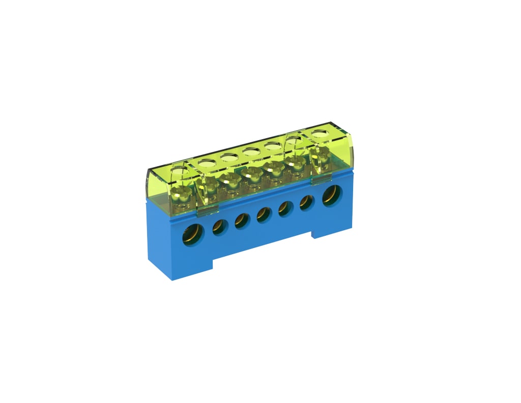 TEKNOMEGA SRL TKGITB1015 MORSETTIERA UNIP.ISOLATA 80A 7 FORI BLU