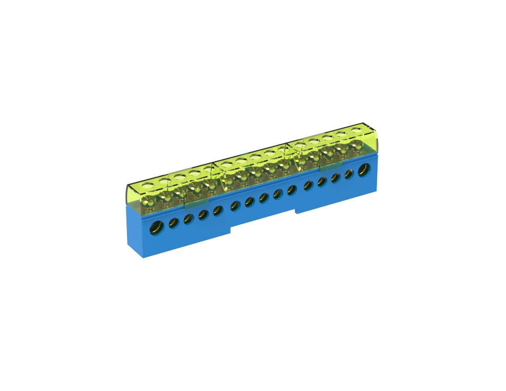 TEKNOMEGA SRL - TKGITB1025 MORSETTIERA UNIP.ISOLATA 80A 15 FORI BLU