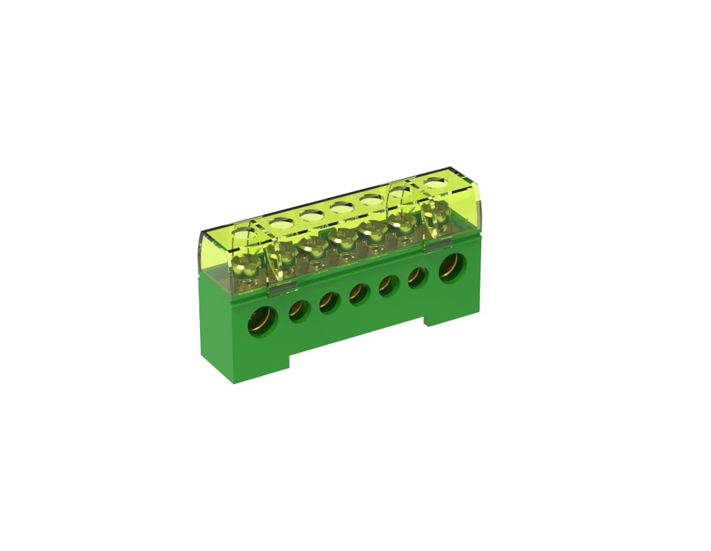 TEKNOMEGA SRL TKGITB1030 MORSETTIERA UNIP.ISOLATA 80A 7 FORI VERD
