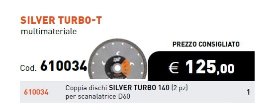 ELEMATIC SPIT ITP610034 DISCO SILVER TURBO 140