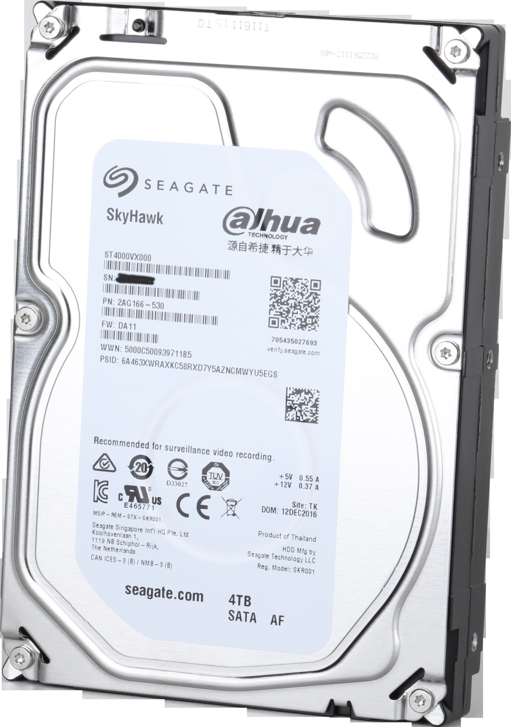 DAHUA TECHNOLOGY - DUHM-0000231 HDV-403: HARD DISK SATA 3.5 DA 4 TB SPE