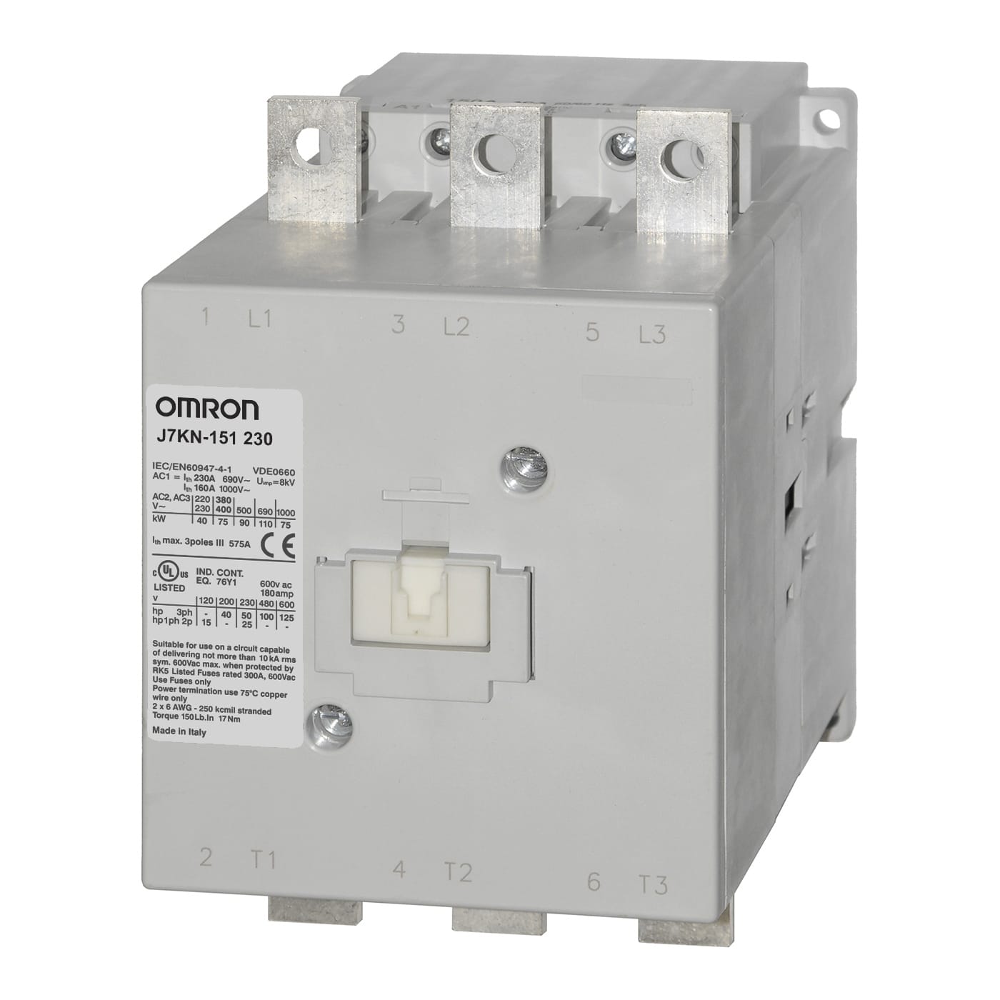 OMRON OMRJ7KN151230-18352 TELERUTTORE-75KW150A.230V50HZ3POLI