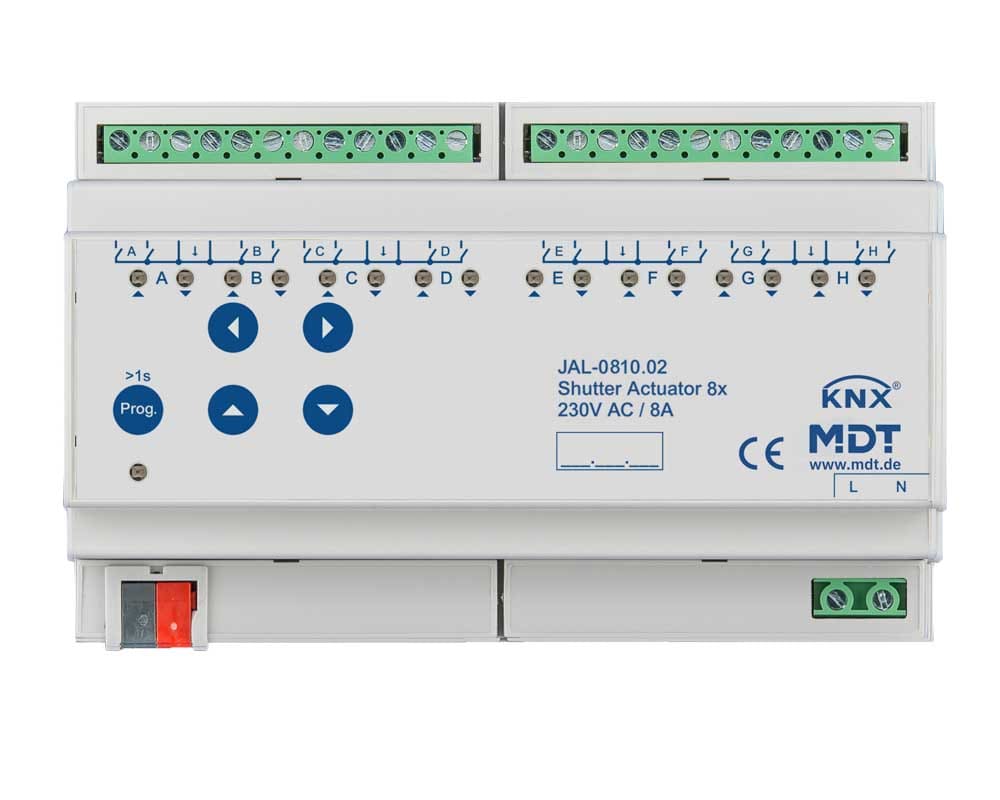MDT ITALIA SRL EYGJAL-0810.02 Attuatore veneziane KNX , 8 canali, 10A, 230V