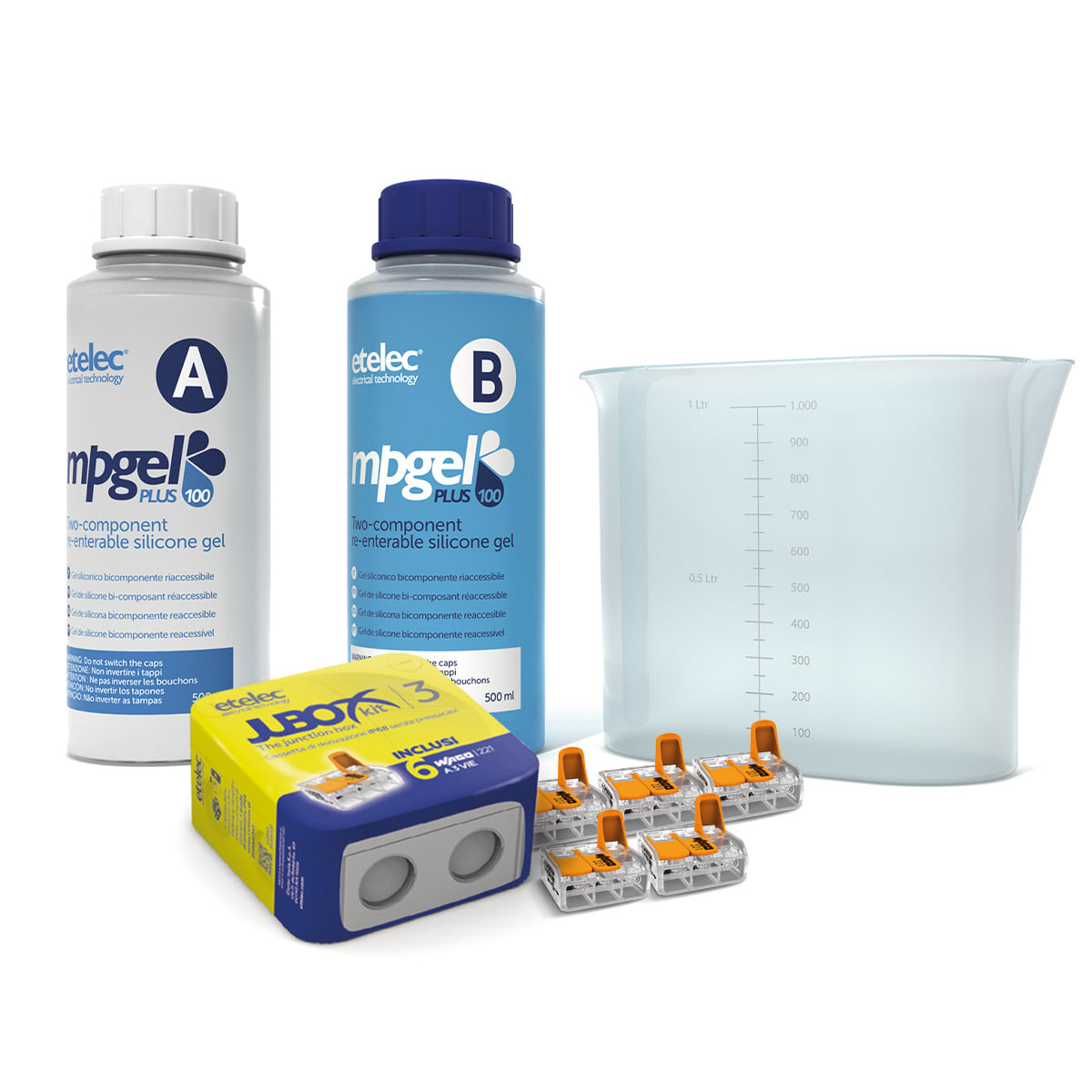 ETELEC ITALIA SPA - ETLJBX3K1 JUBOX KIT 95X95 + 6 CONNETTORI A LEVA 3