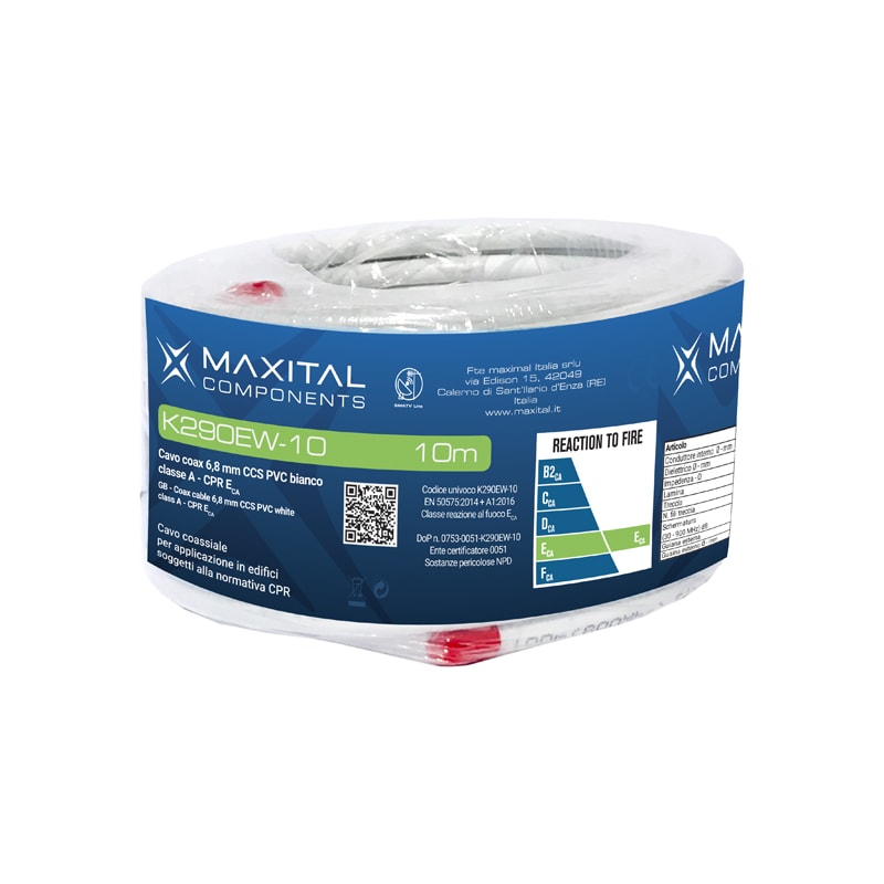 FTE MAXIMAL ITALIA S FTEK290EW-10 K290EW-10 CAVO COAX 6,8MM PVC ECA 10MT.